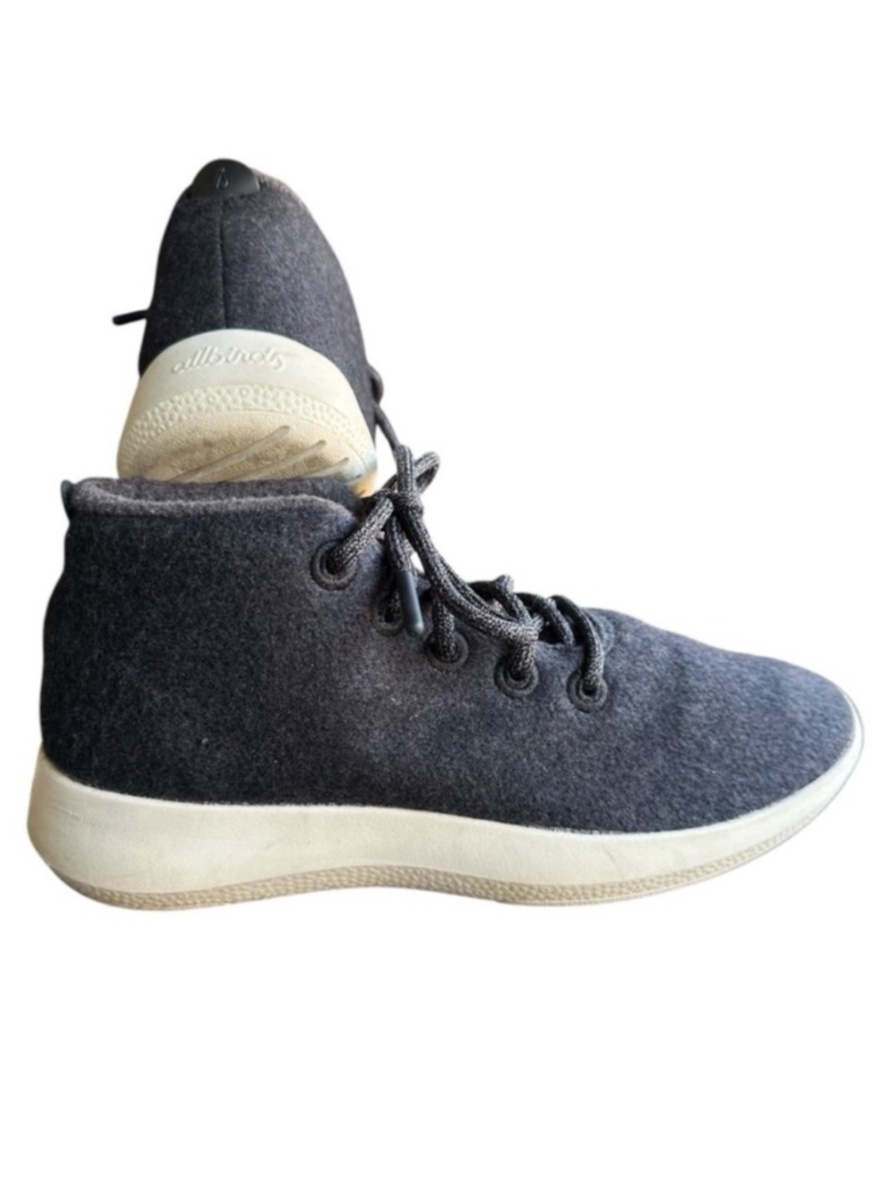 Allbirds Sneakers Shoes Wool Runner Up High Top Charcoal Grey Lace Up Size 10